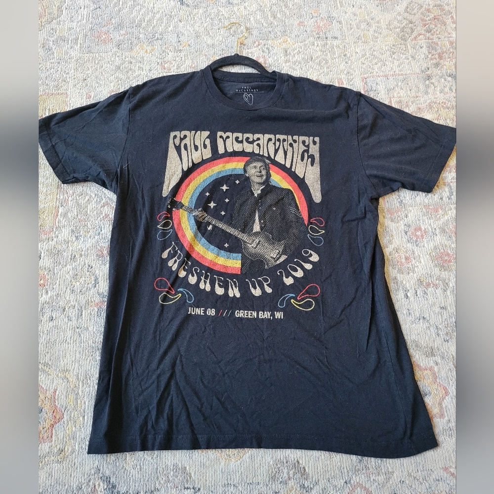 Paul McCartney Mens Black L Freshen Up 2019 Concert T-shirt